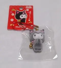 サンリオ　クロミ　お願い根付ネコ　フロッキー　マスコット　ストラップ