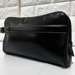 TAKEO KIKUCHI ✨オールレザー　クラッチ　セカンドバッグ　型押しロゴ