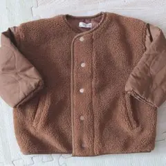 b.room ノーカラー異素材使いジャケット 100