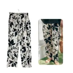 URBAN RESEARCH DOORS リネンレーヨンフラワーパンツ M