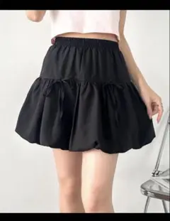 しまむら Tツイルバルーンスカート ミニ丈