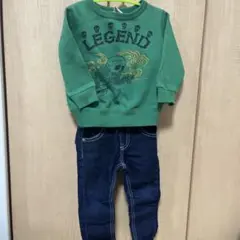 スカルプリント トレーナーとジーンズセット 90cm