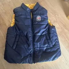 ミキハウス　ネイビー/イエロー 中綿ベスト 120㎝