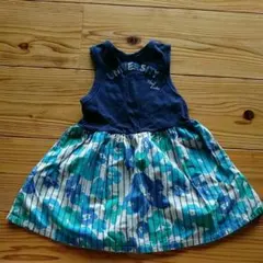 ブリーズ ワンピース 90 ノースリーブ ネイビー 花柄