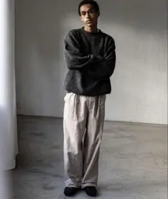 24AW CONFECT/コットンリネン ギャバジン ミリタリートラウザーズ
