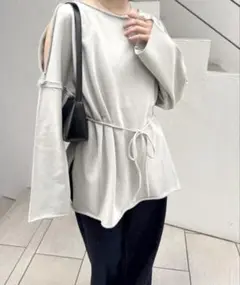 スウェット肩あきロングTシャツ　mline mystic