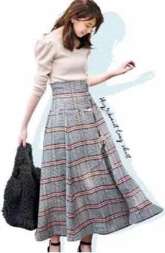 チェックスカート ロングスカート