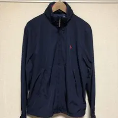 極美品　ポロバイラルフローレン　赤ポニー刺繍　紺色ナイロンジャケットメンズL相当