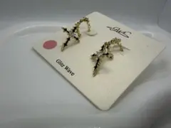 Glitz Wave ゴールド ブラック ピアス7