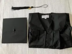 【美品】GraduationMall アカデミックガウン 3点セット 卒業式 黒