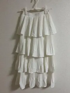 【値下げしました】プリーツティアードフリルロングスカート