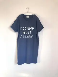 BEAUTY&YOUTH テキストプリント　ワンピース　ロングTシャツ