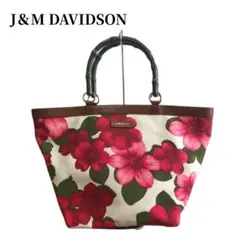 ☆J＆M DAVIDSON☆ バンブーハンドルキャンバストートバック 花柄 A4のサムネイル