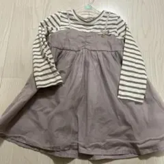 petit main 100㎝　長袖　ドッキングワンピース