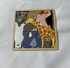 木製動物パズル 知育玩具 ゲーム おもちゃ プレゼント こども