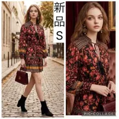 美品◇alice+olivia◇広瀬アリス着用 フローラルモックネック