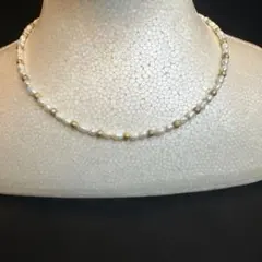 淡水パールとゴールドビーズのネックレス