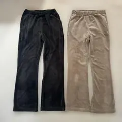 GU ヌクヌクニットコールフレアパンツ　2本セット
