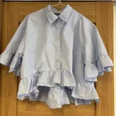 GU rokh ペプラムシャツ(5分袖) XL