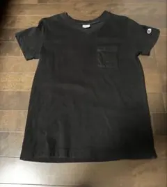 Champion ブラック Vネック ポケットTシャツ S