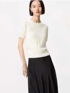 ケーブルクルーネックセーター UNIQLO ユニクロ ホワイト