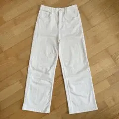 H&M ホワイト ワイドレッグデニム140