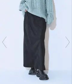 JEANASIS ヌバックライクナロースカート ブラック M