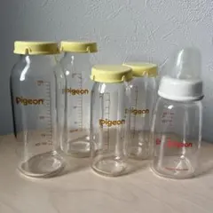 Pigeon ピジョン　ガラス哺乳瓶5本セット200ml 100ml 120ml
