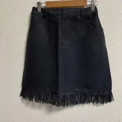 新品　Dukkah byWEGO デュカ　スエードフリンジミニスカート　黒