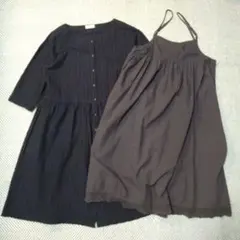 Samansa Mos2 2点セット ストライプワンピース インナーワンピース