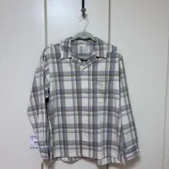 GU オープンカラーシャツ(長袖) XLチェック柄 長袖シャツ