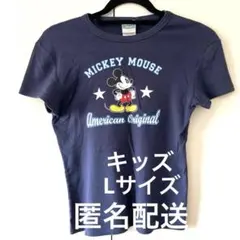 ディズニー ミッキーマウス Tシャツ ネイビー Lサイズ　Disney 男女兼用