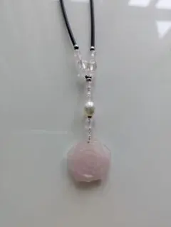 ローズクォーツ ネックレス ロングタイプ