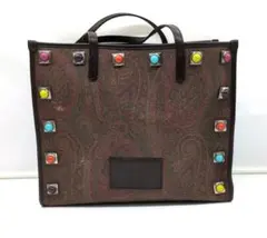 ETRO ペイズリー柄 トートバッグ カラーストーン装飾のサムネイル