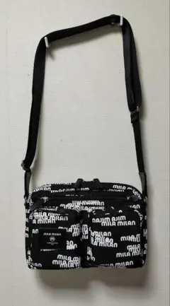 MILA MILAN ショルダーバッグ ロゴ総柄 ブラック