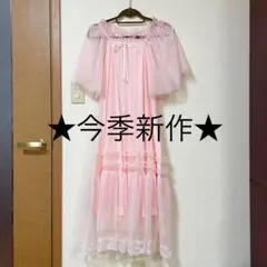 ◆今季新作◆axes femme＊フレアスリーブチュールワンピース♡ピンク