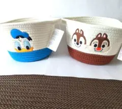 ドナルドダック＋チップとデールのロープ収納 バスケット 小物入れ