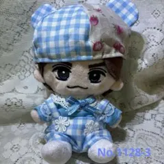 はぴぬい服　TJサイズブルーくま耳ベレー帽のセットNo.1128-3