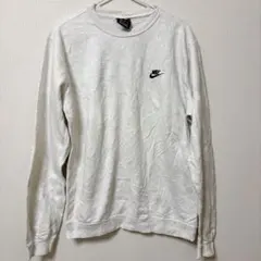 訳あり❣️NIKE ナイキ 刺繍 スウェット クルーネック 長袖 M 白