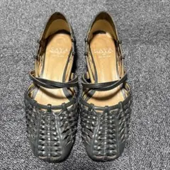 SAYA 編み込みフラットシューズ　天然皮革