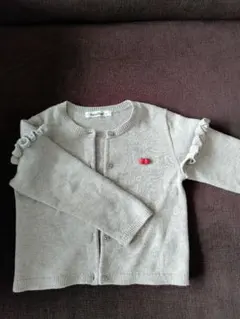 familiar 刺繍グレー カーディガン