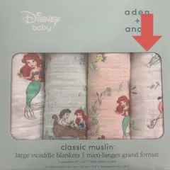 新品未使用　エイデンアンドアネイ　おくるみ　ディズニー　アリエル