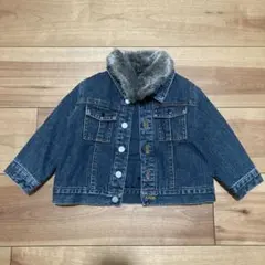 COMME CA ISM デニムジャケット ファー襟付き80cm