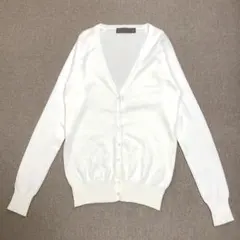 ZARA 長袖Ｖネック　ニットカーディガン　ホワイト　着回し【S】きれい
