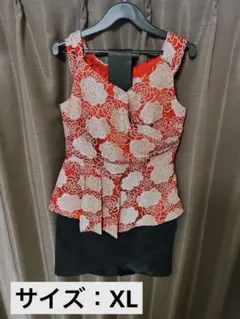 Sobreソブレ キャバドレス XL 花柄ペプラムドレス