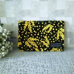 ミモザ柄ポーチ　通帳ケース　御朱印帳ケース　コスメポーチ　お薬手帳　マルチケース