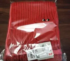 【新品】ユニクロ アニヤハインドマーチ ヒートテックニットマフラー レッド