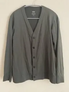 オリーブグリーン Vネック カーディガン