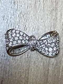 笠原真寿美 カサハラマスミ ダイヤモンド リボン ペンダント ネックレス　K18