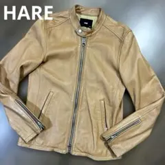 HARE ハレ　羊革　レザー　キャメル　シングルライダース　ジャケット　ラム　S